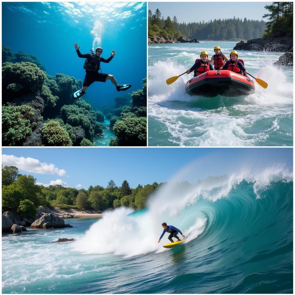 Khám phá thế giới dưới nước với scuba diving, whitewater rafting và surfing