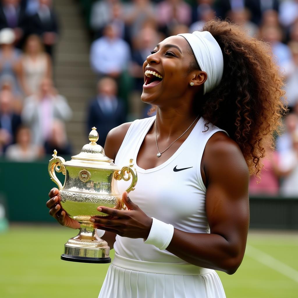 Serena Williams ăn mừng chiến thắng tại Wimbledon