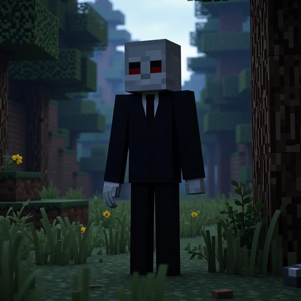 Slenderman trong Minecraft Mod và Skin