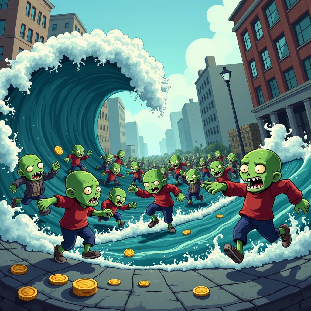 Tăng số lượng zombie trong Zombie Tsunami