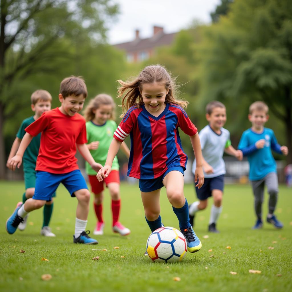 Trẻ em chơi bóng đá World Cup