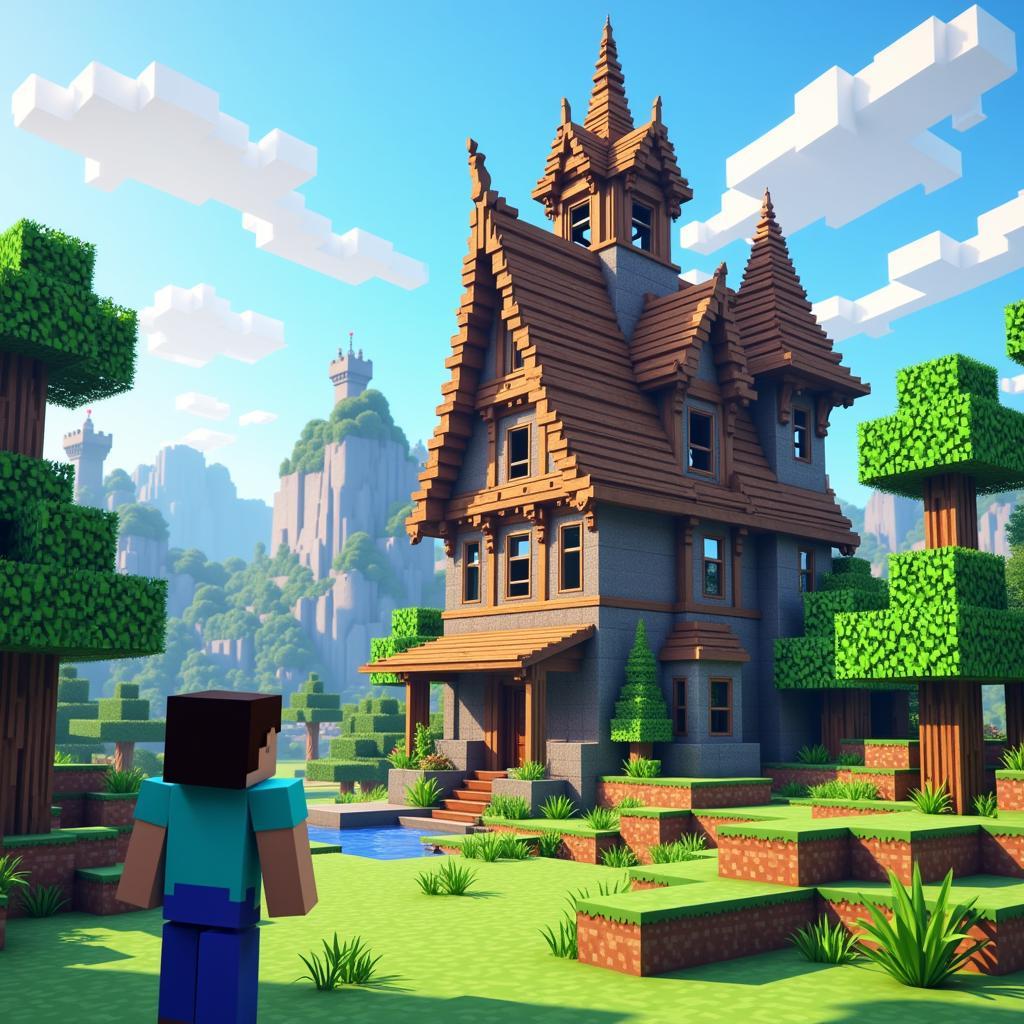 Trò chơi xây nhà 3D Minecraft