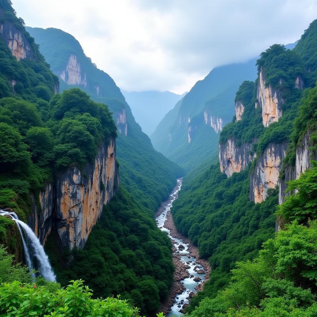 Vườn Quốc Gia Taroko Gorge Taichung: Thiên nhiên hùng vĩ với hẻm núi và thác nước.