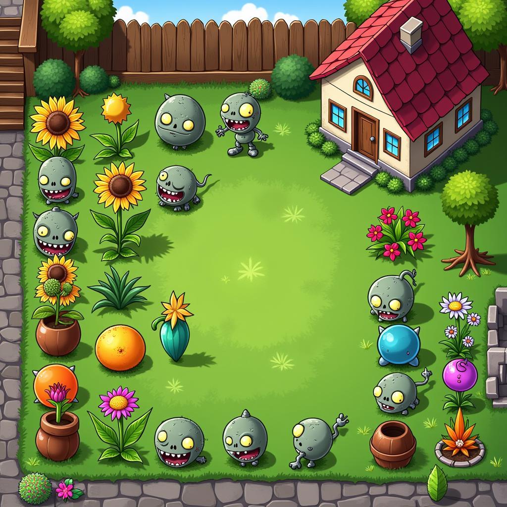 Xây dựng hàng phòng thủ vững chắc trong Plants vs Zombies 1