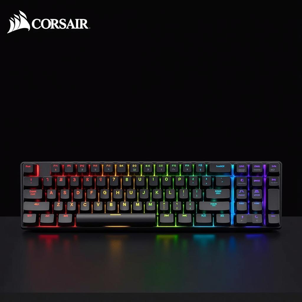 Bàn phím chơi game không dây Corsair K63 Wireless nhỏ gọn, switch Cherry MX Red và đèn LED RGB.