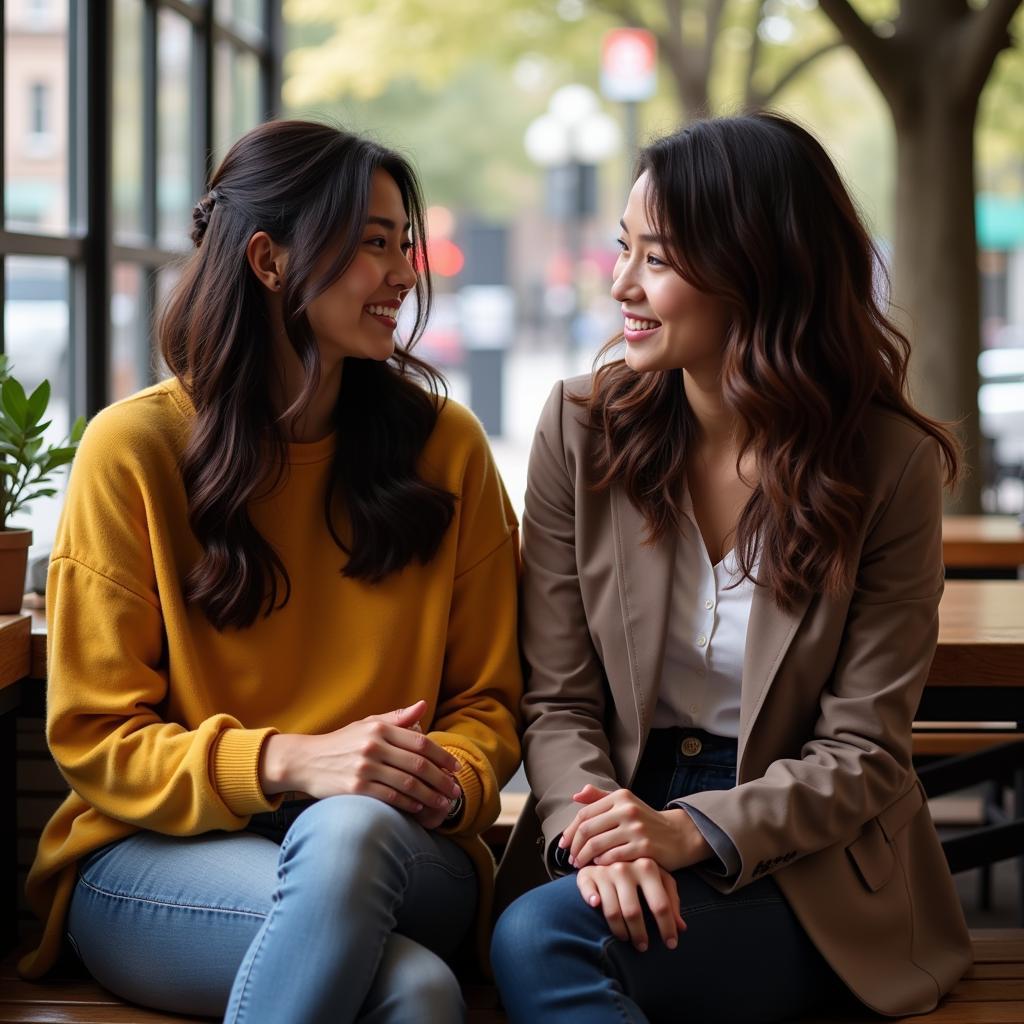 Two friends having a heart-to-heart conversation