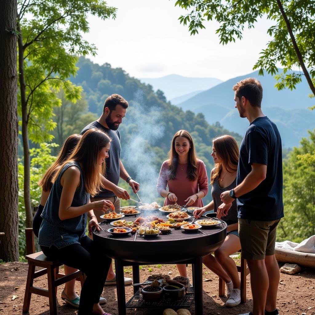 BBQ ngoài trời tại Đà Lạt trong không khí se lạnh