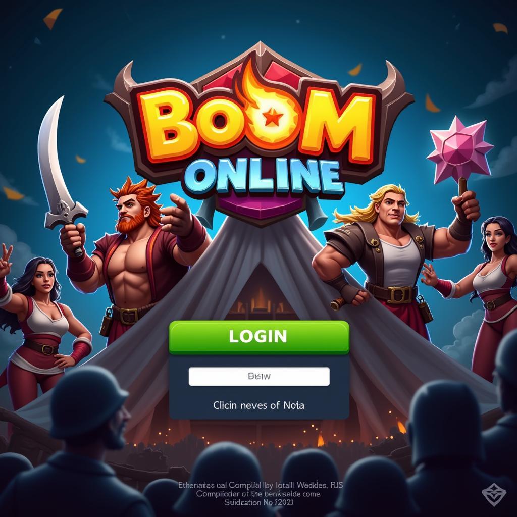 Boom Online còn chơi được không? Hình ảnh minh họa giao diện đăng nhập game Boom Online.