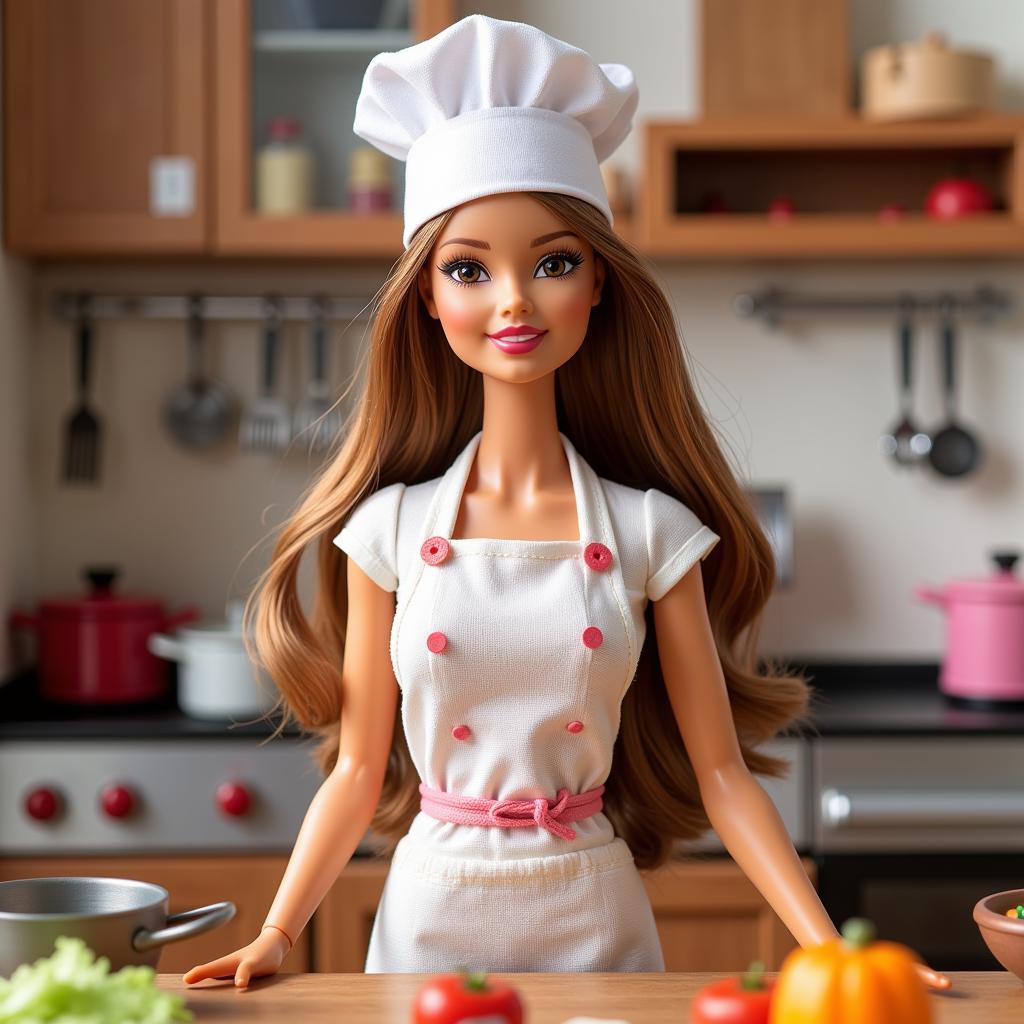 Búp bê Barbie đầu bếp với đầy đủ dụng cụ làm bếp