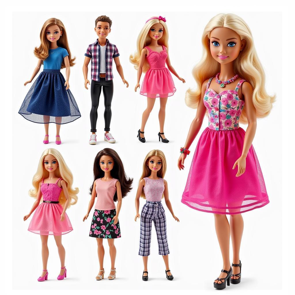 Búp bê Barbie với nhiều bộ trang phục thời trang