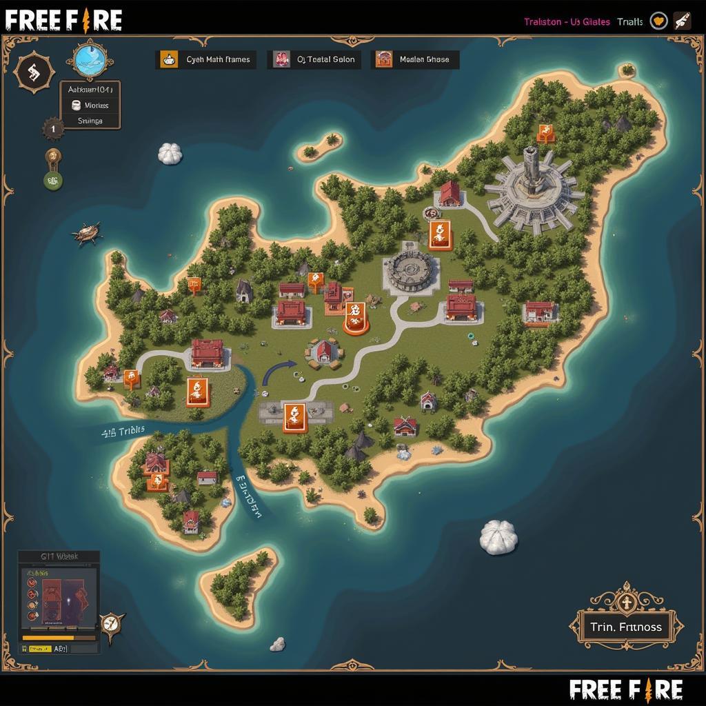 Bản đồ trong Free Fire khi chơi thử