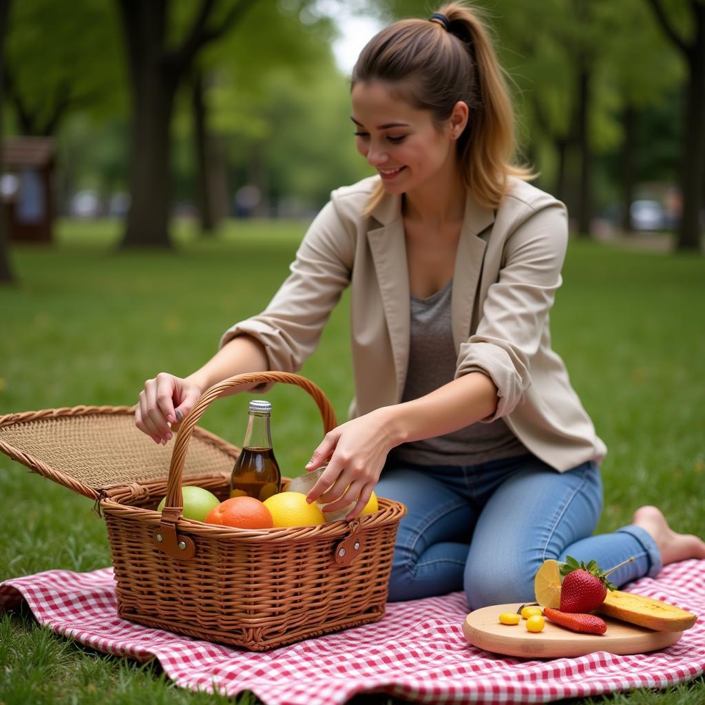 Chuẩn bị đồ đi picnic đầy đủ