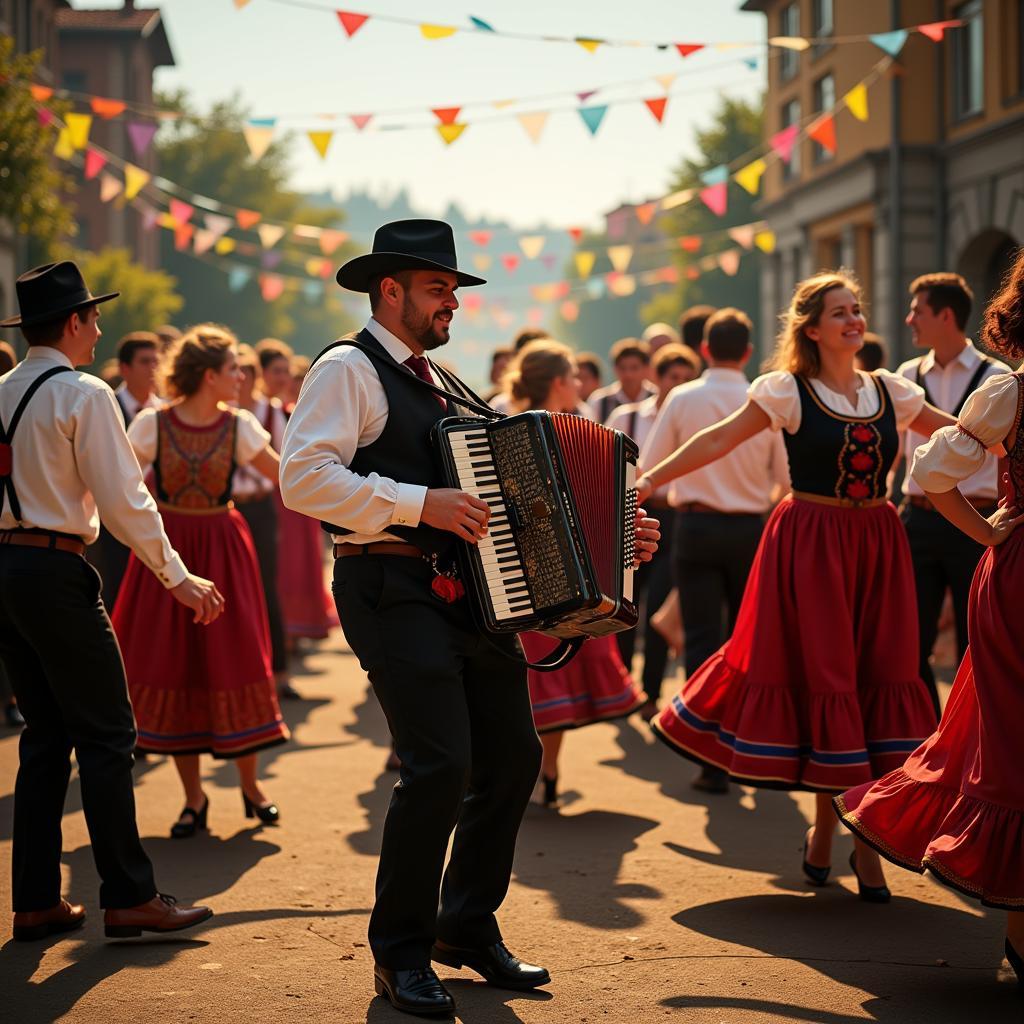 Các điệu nhảy dân gian sôi động với accordion