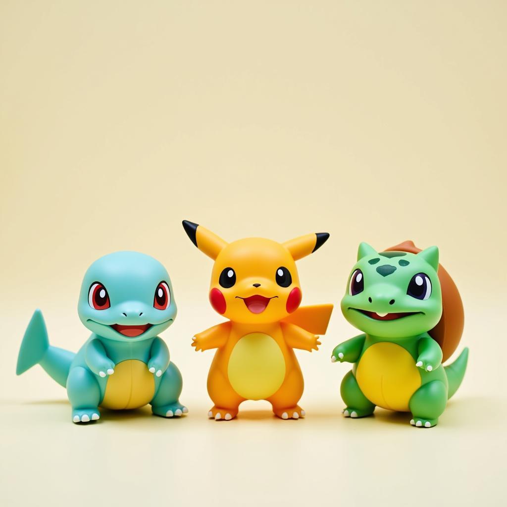 Bộ sưu tập đồ chơi Pokemon mini đáng yêu với Pikachu, Charmander và Bulbasaur