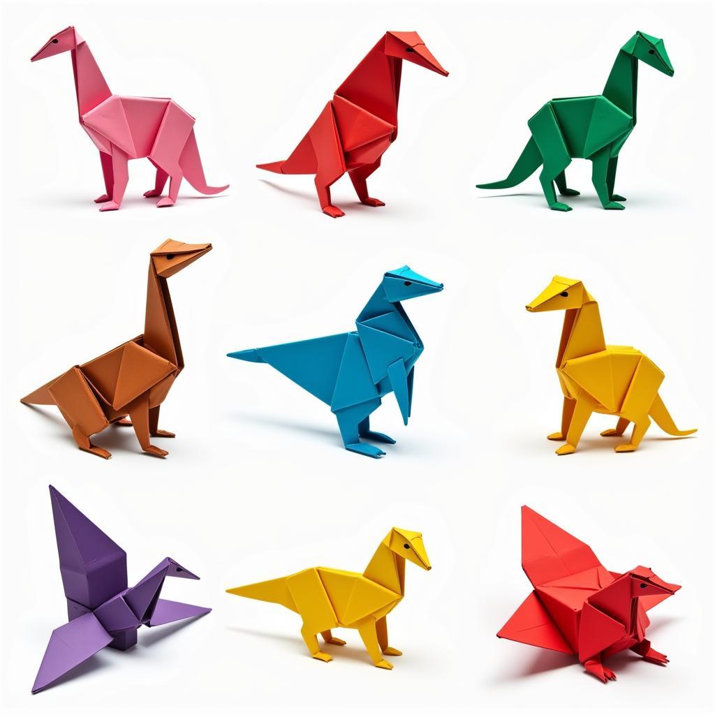 Hình ảnh minh họa các mẫu đồ chơi xếp hình bằng giấy origami