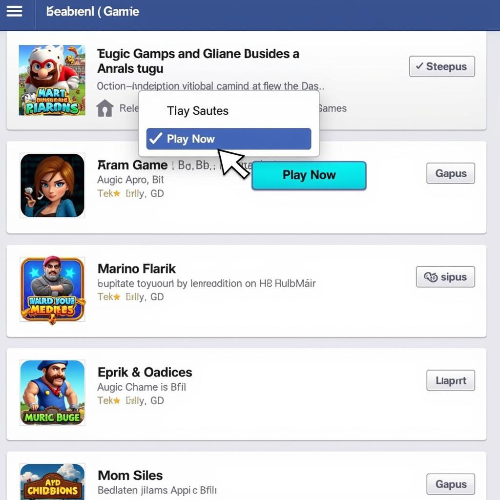 Giao diện Facebook Gaming