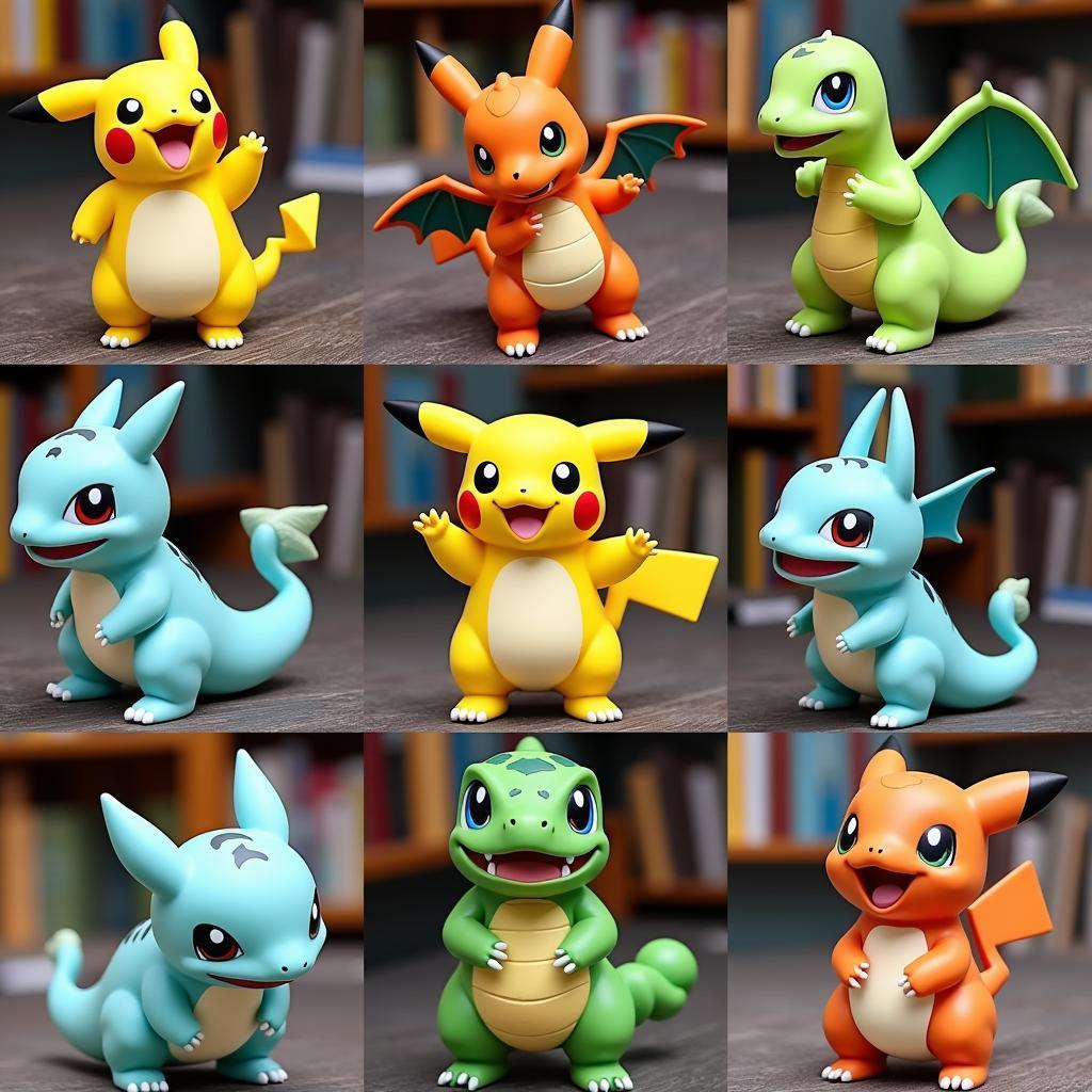 Hình ảnh các figure Pokemon đa dạng màu sắc