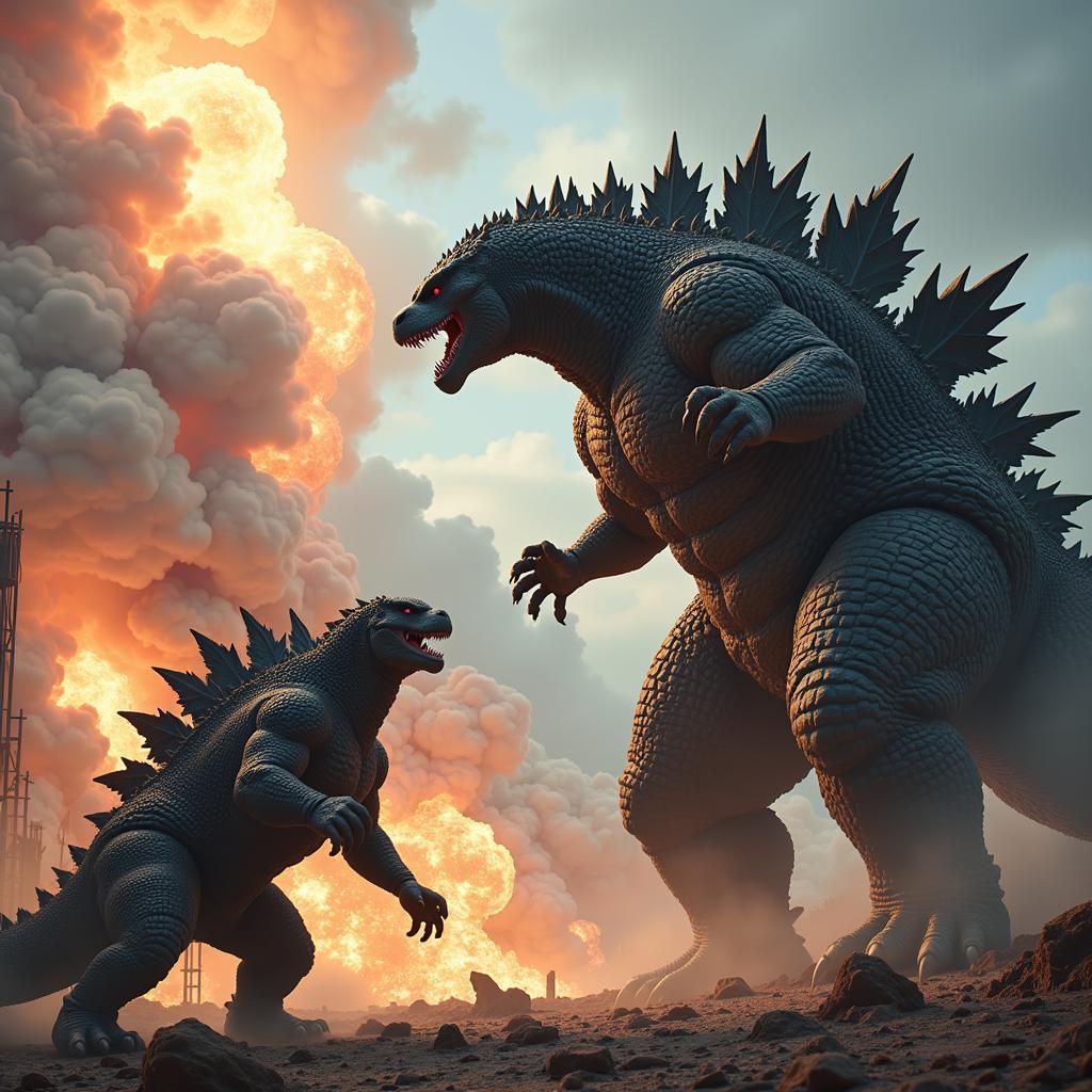 Godzilla đối đầu với các quái vật khác trong game đối kháng