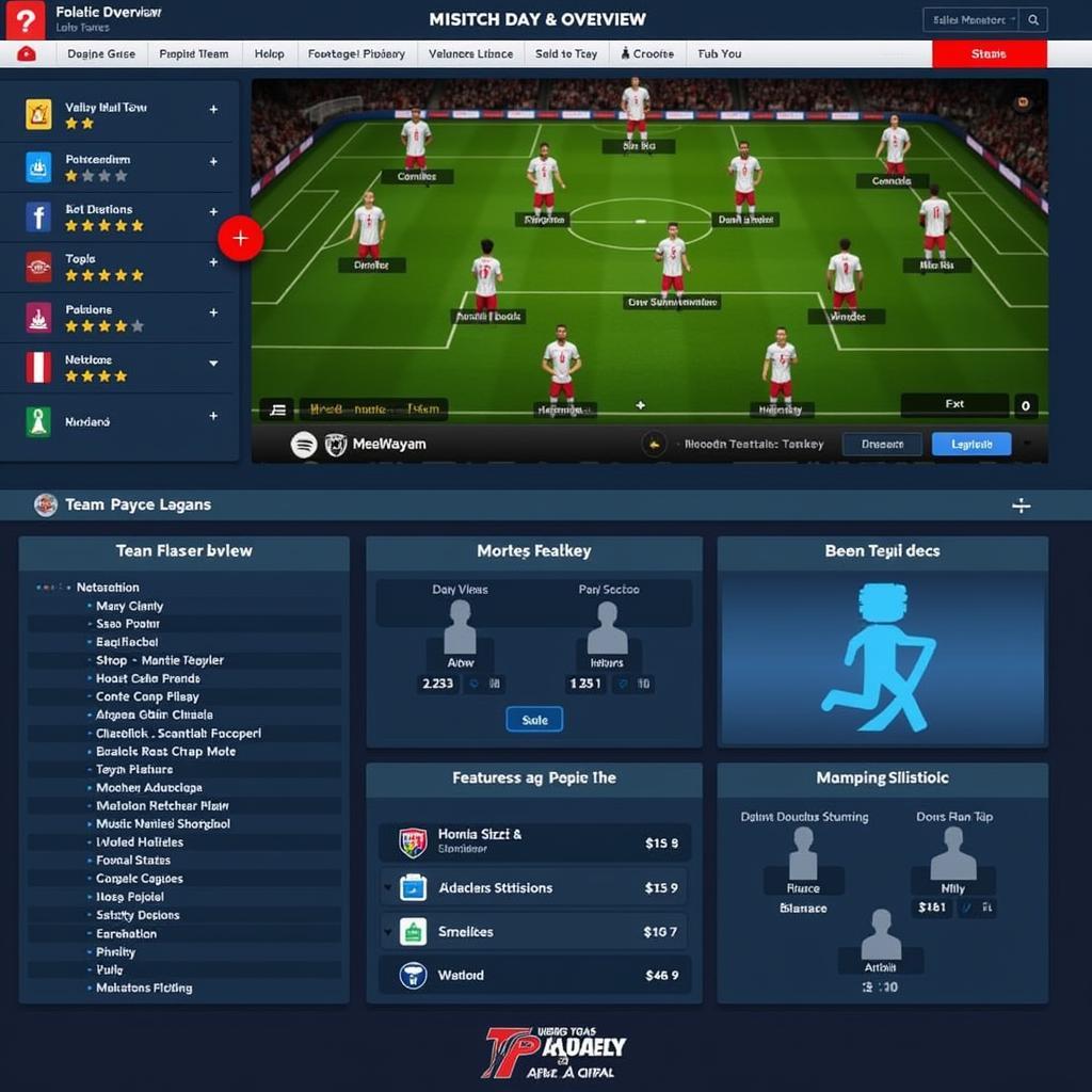 Giao diện chính Top Football Manager