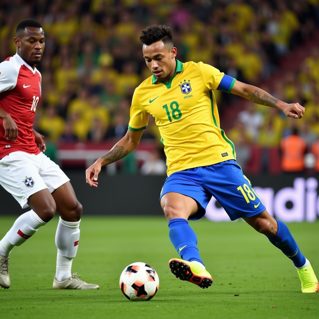 Neymar thi đấu cho đội tuyển Brasil