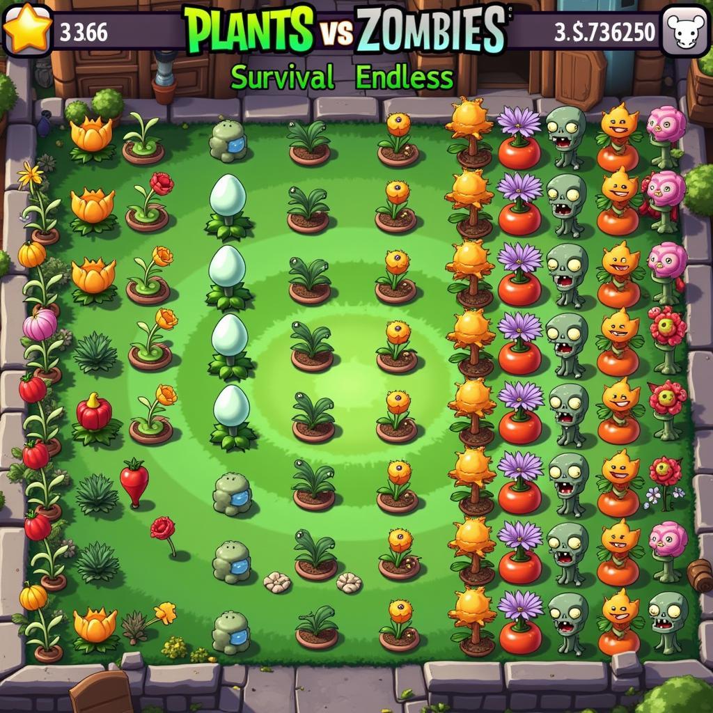 Chơi Plants vs Zombies Survival Endless