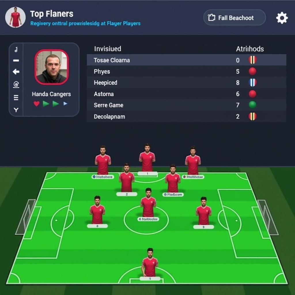 Lựa chọn đội hình xuất phát trong Top Football Manager