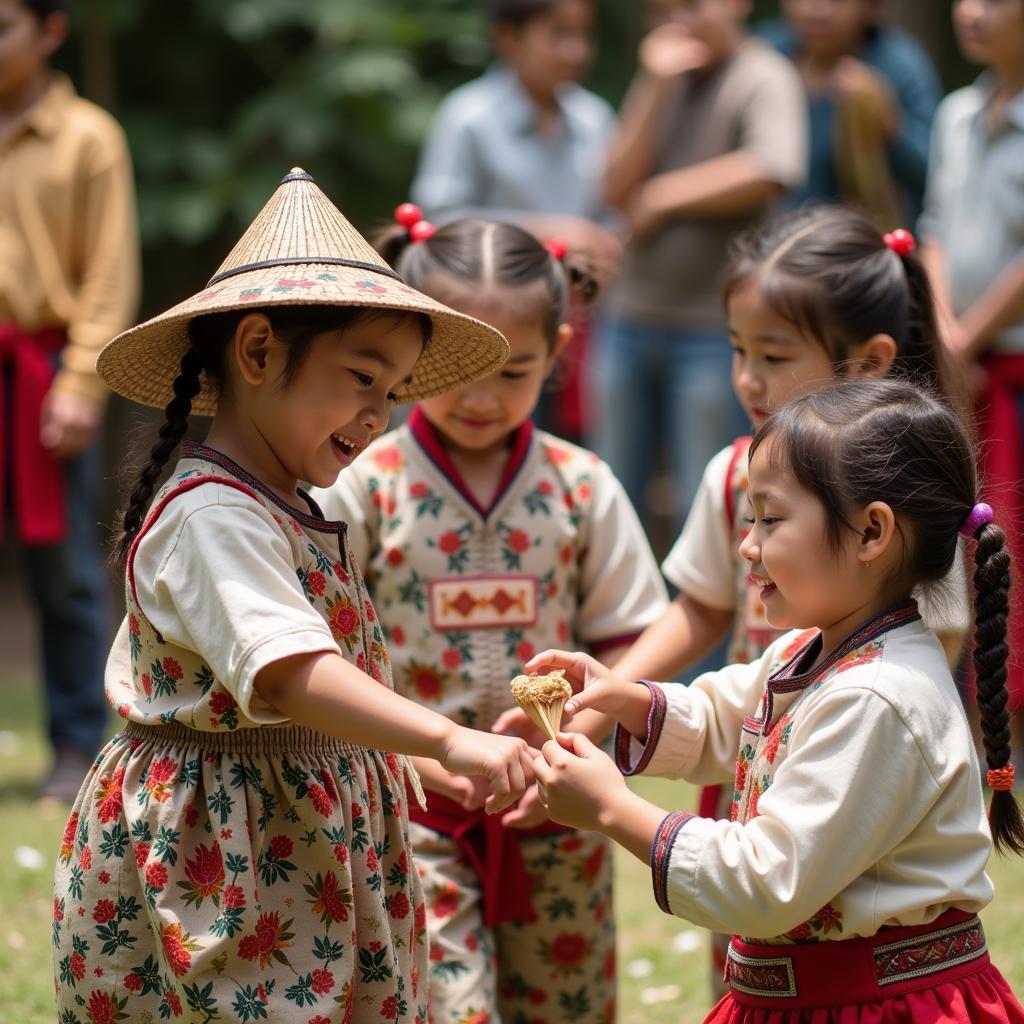 Trẻ em chơi trò chơi dân gian