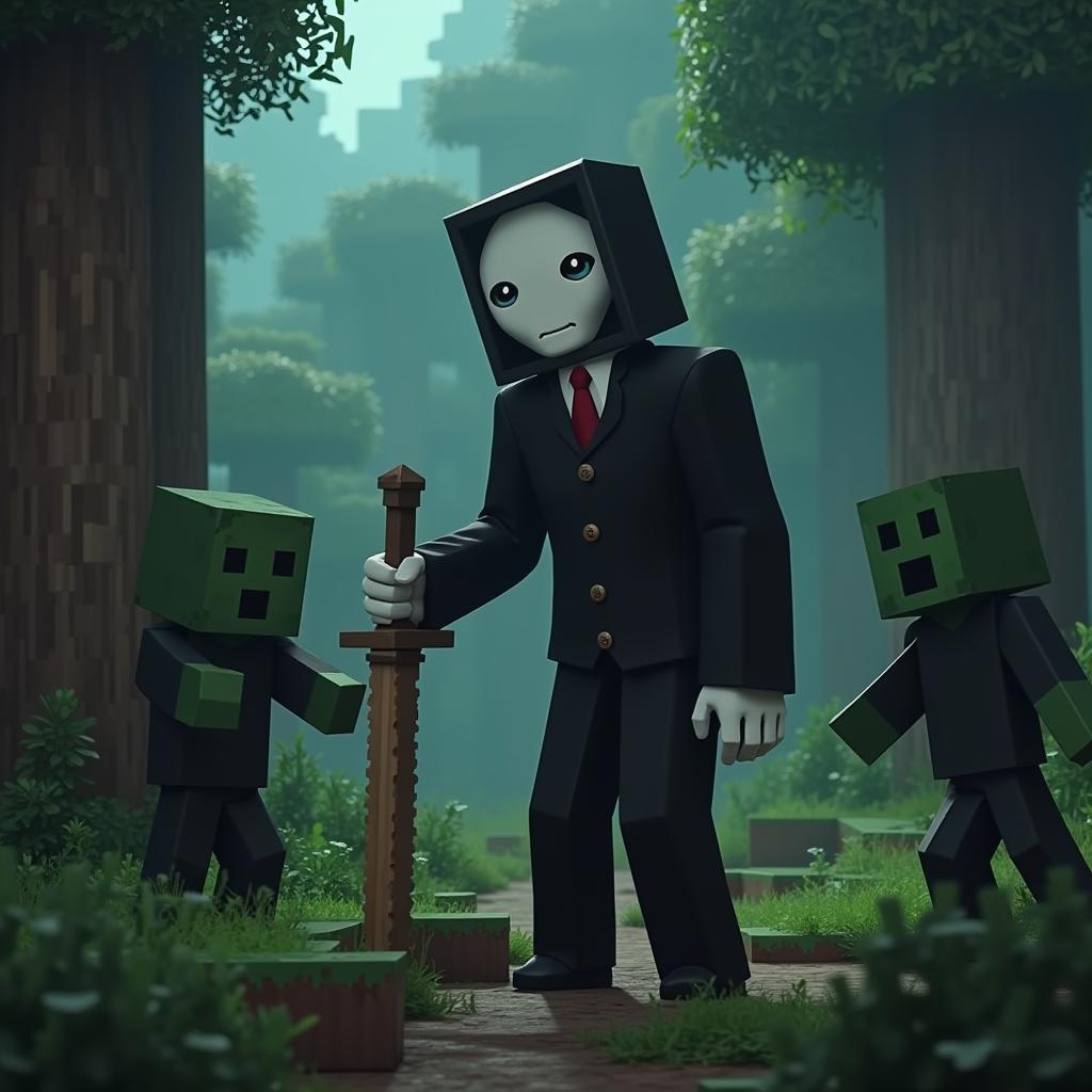 Anh Slenderman chơi Minecraft chế độ sinh tồn