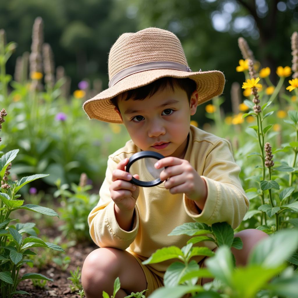 Bé khám phá vườn trẻ