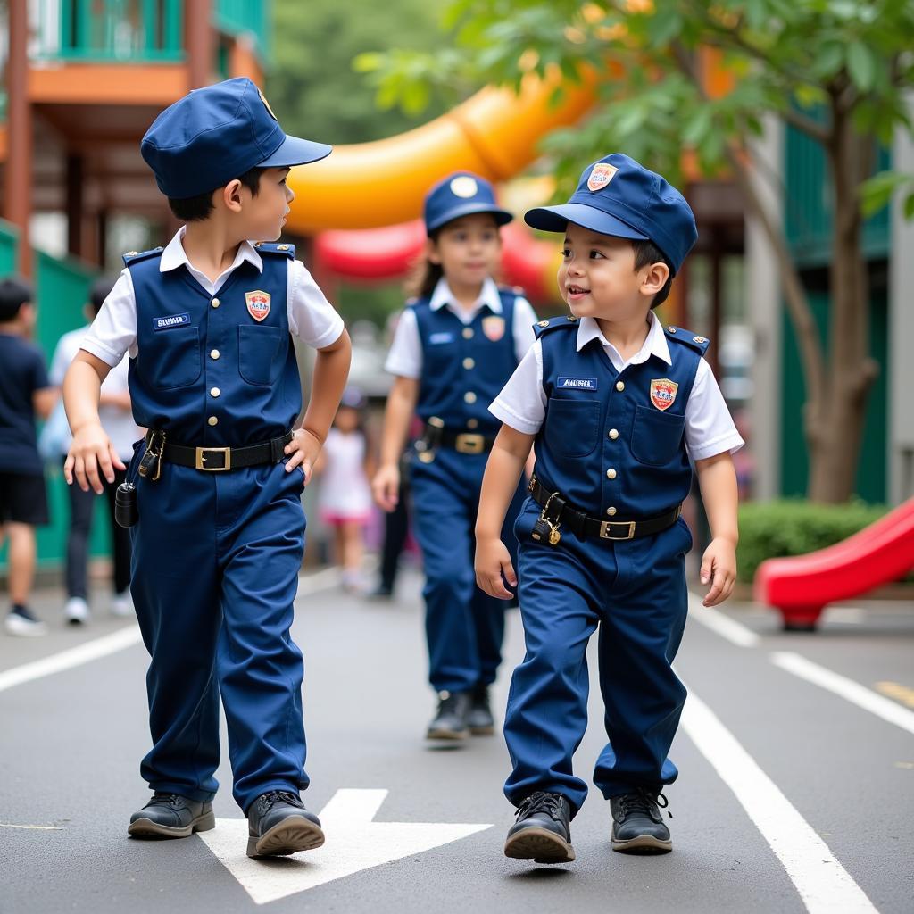 Bé làm công an san chơi tại TPHCM