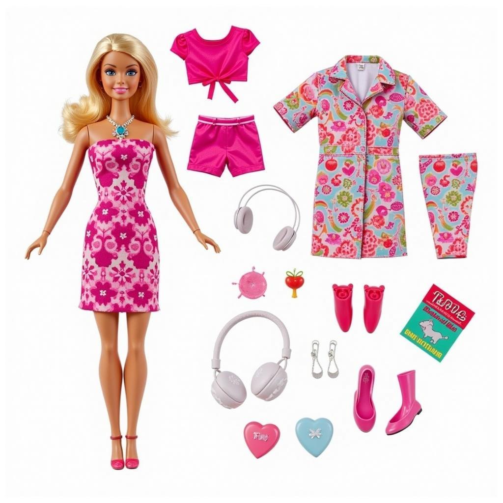 Bộ đồ chơi Barbie cơ bản với búp bê và phụ kiện