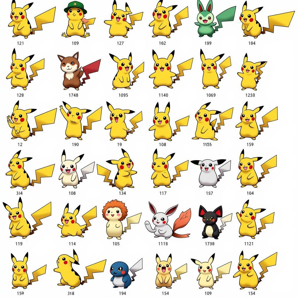 Các biến thể của Pikachu cổ điển miễn phí