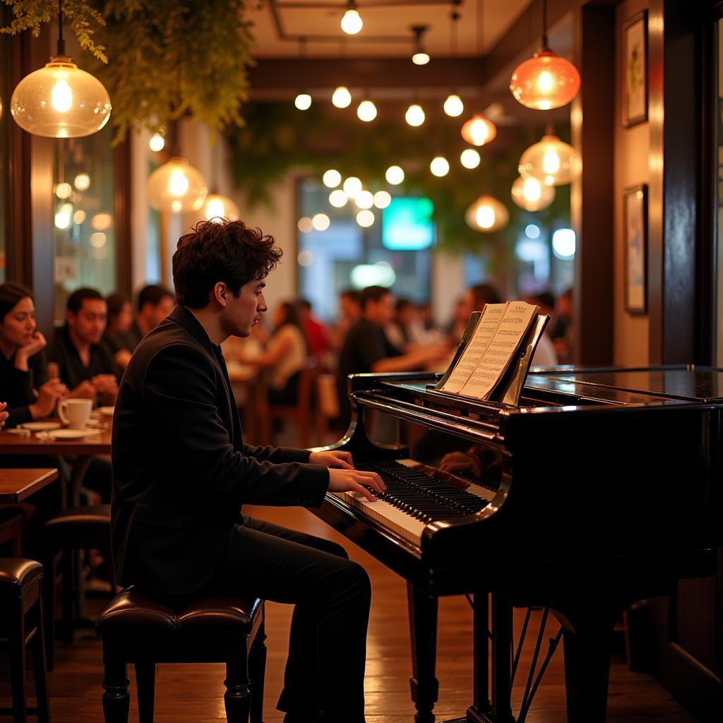 Biểu diễn piano tại quán cafe Hà Nội