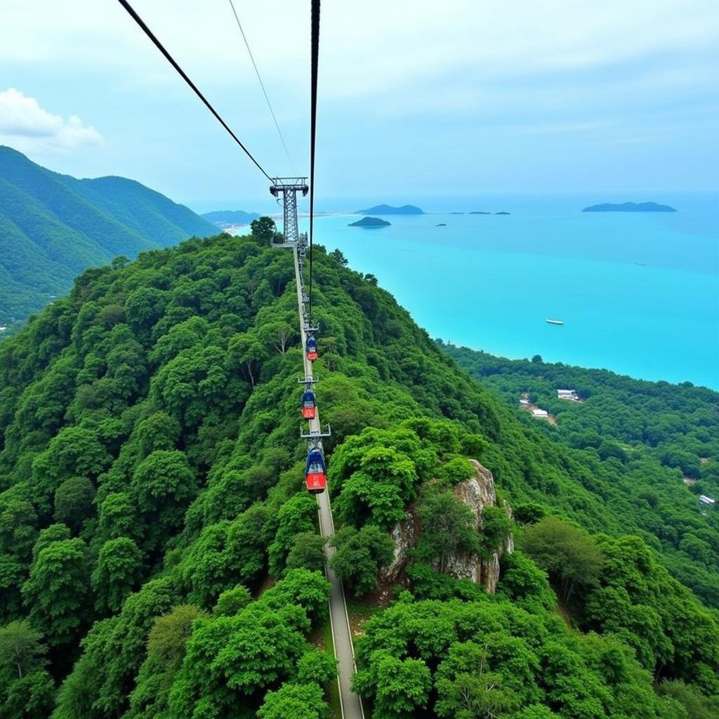 Cáp treo Langkawi nhìn từ trên cao