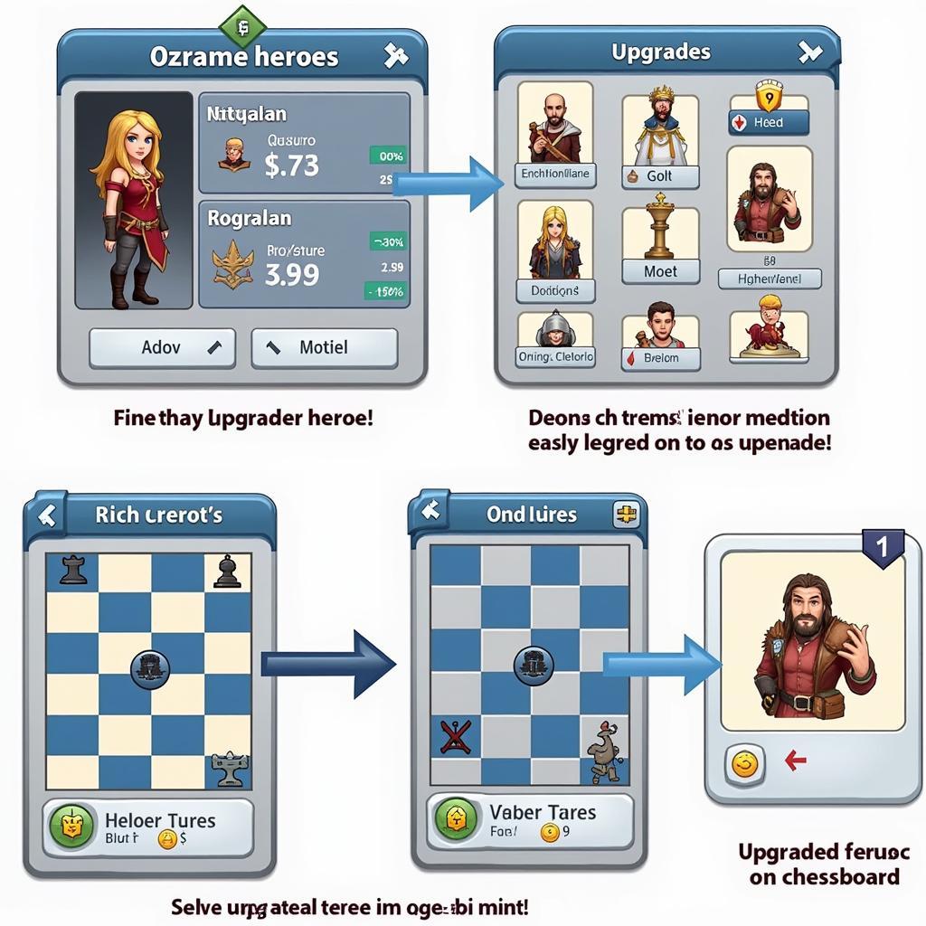 Chọn tướng và nâng cấp trong Auto Chess Mobile