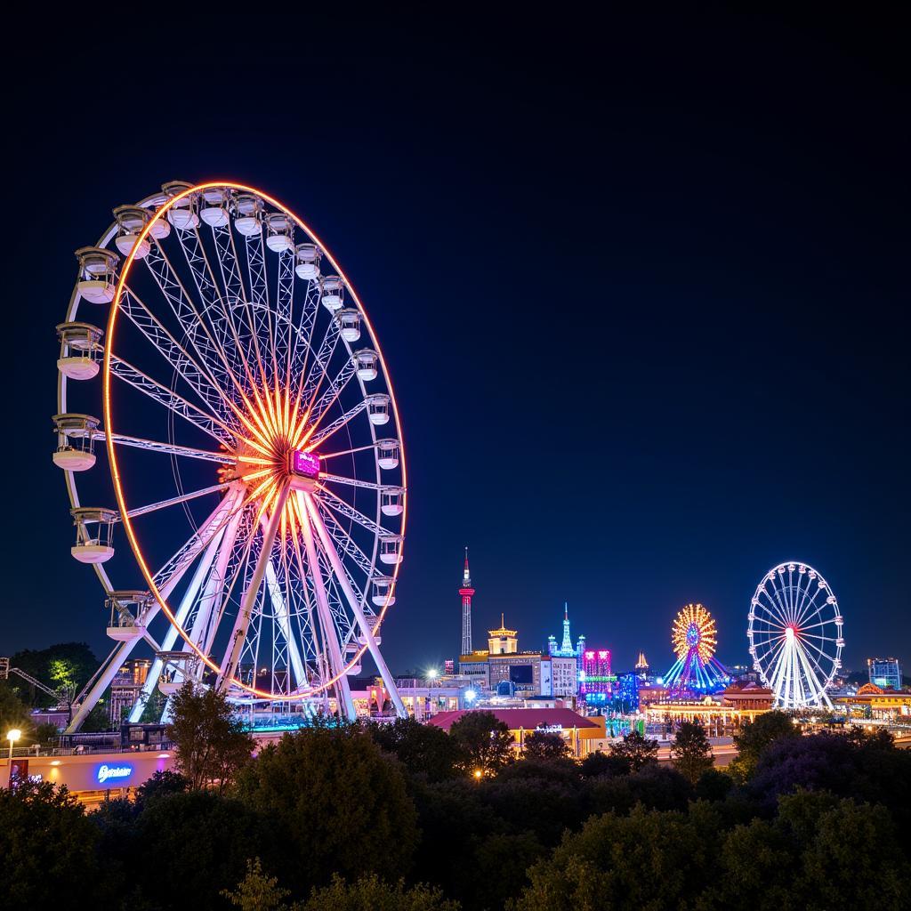 Công viên Asia Park Đà Nẵng lung linh về đêm với vòng quay Sun Wheel khổng lồ