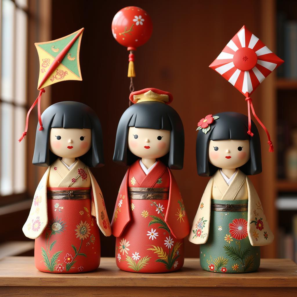 Đồ chơi truyền thống Nhật Bản: Kokeshi, Koinobori, Kendama