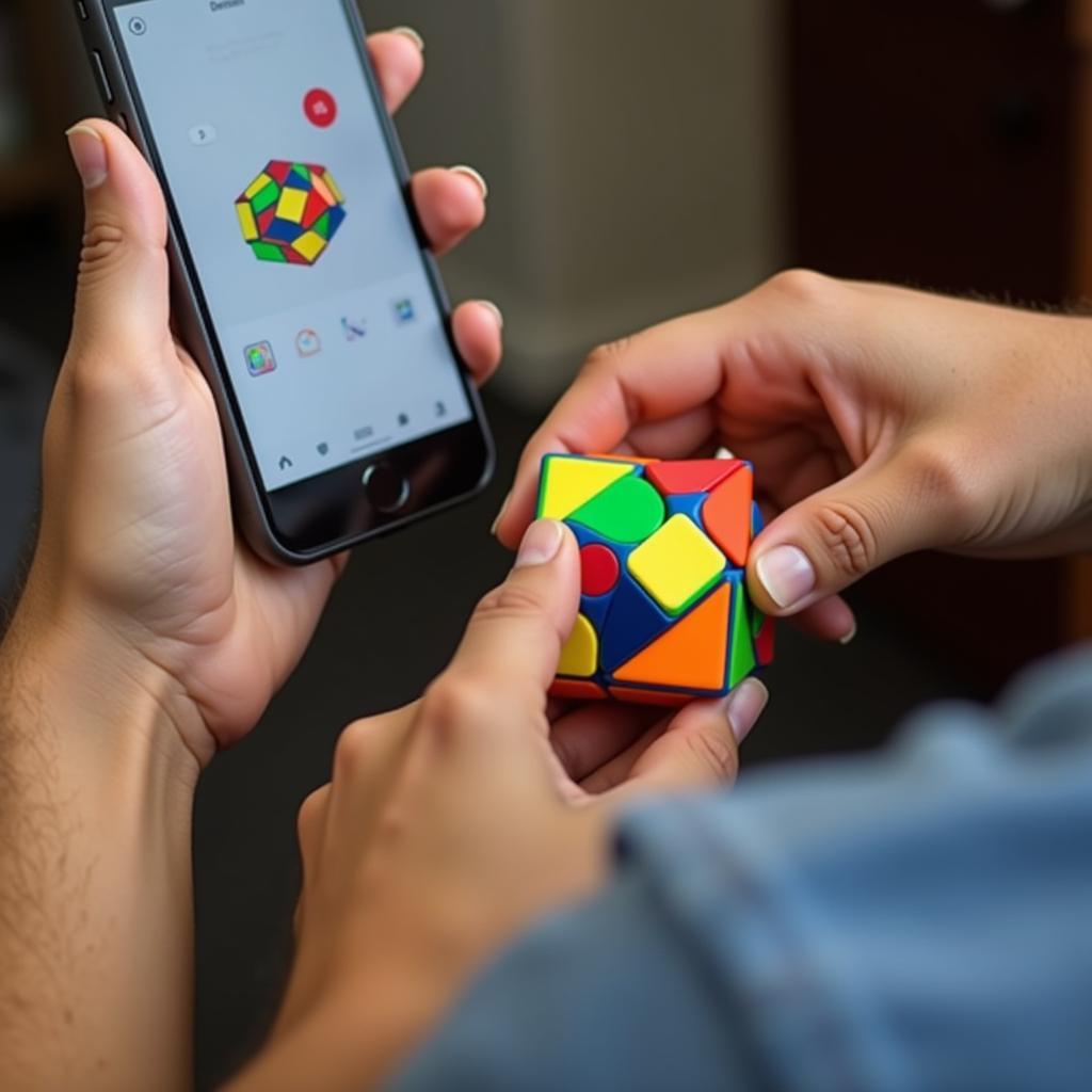 Giải rubik 3x3 với app trên điện thoại