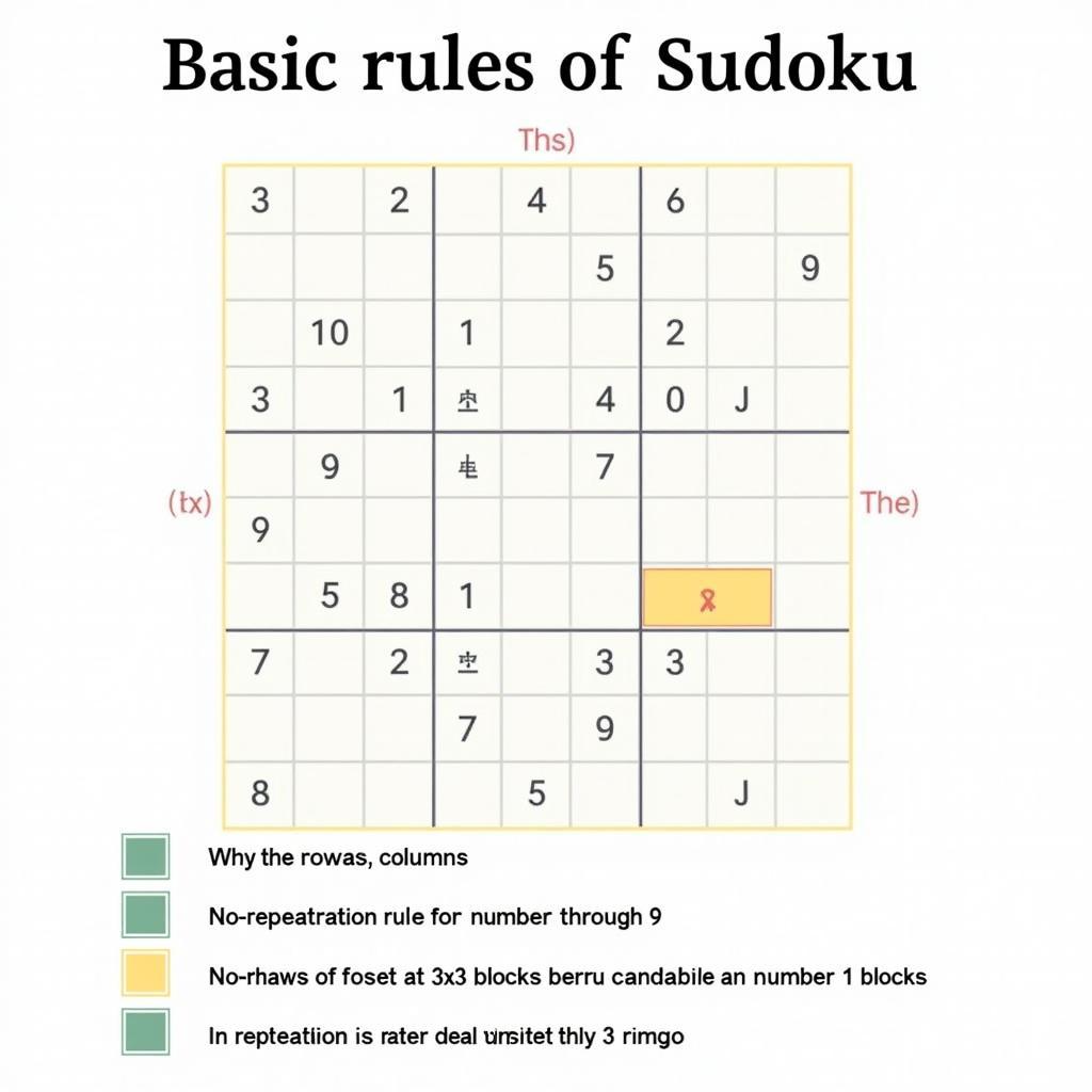 Luật chơi cơ bản bộ trò chơi Sudoku