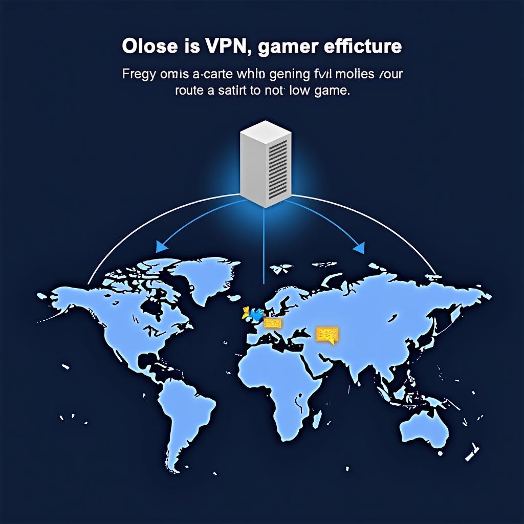 Ảnh minh họa việc sử dụng phần mềm VPN Gaming để giảm ping khi chơi game nước ngoài