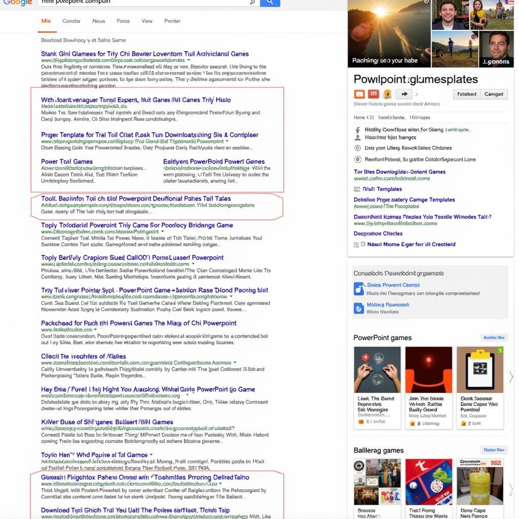 Tìm kiếm trò chơi powerpoint trên Google