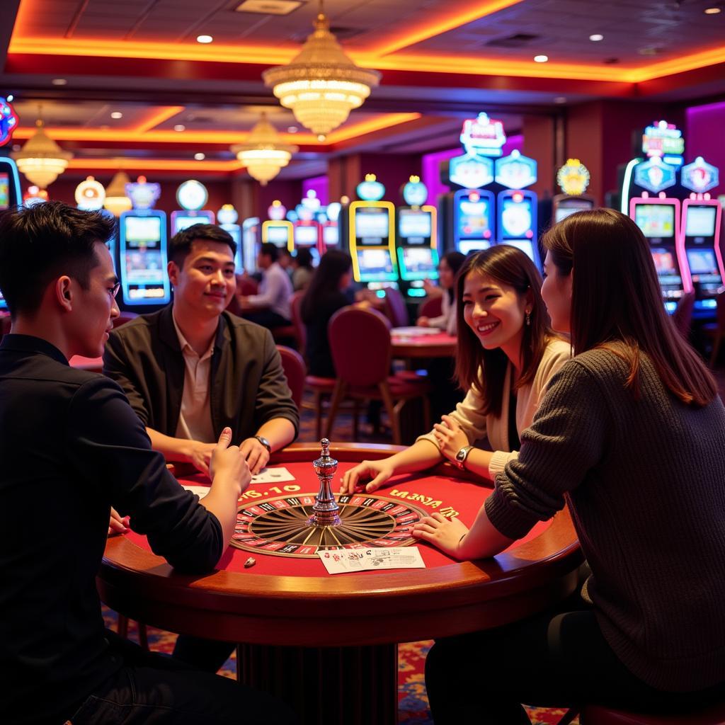 Hình ảnh người Việt trải nghiệm các trò chơi tại casino